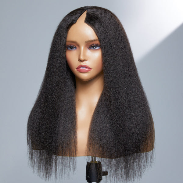 Newbie Only | Protective V Part Glueless Long Wig 100% Human Hair (Kinky Straight / Body Wave / Jerry Curly)