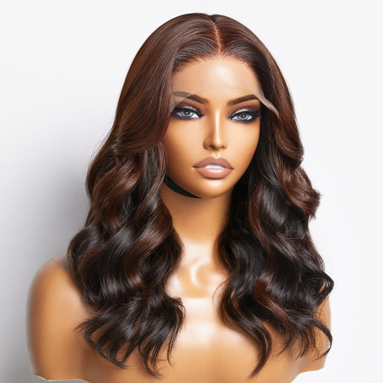Peekaboo Bronze Brown Loose Body Wave Glueless 5x5 Closure HD Lace Wig