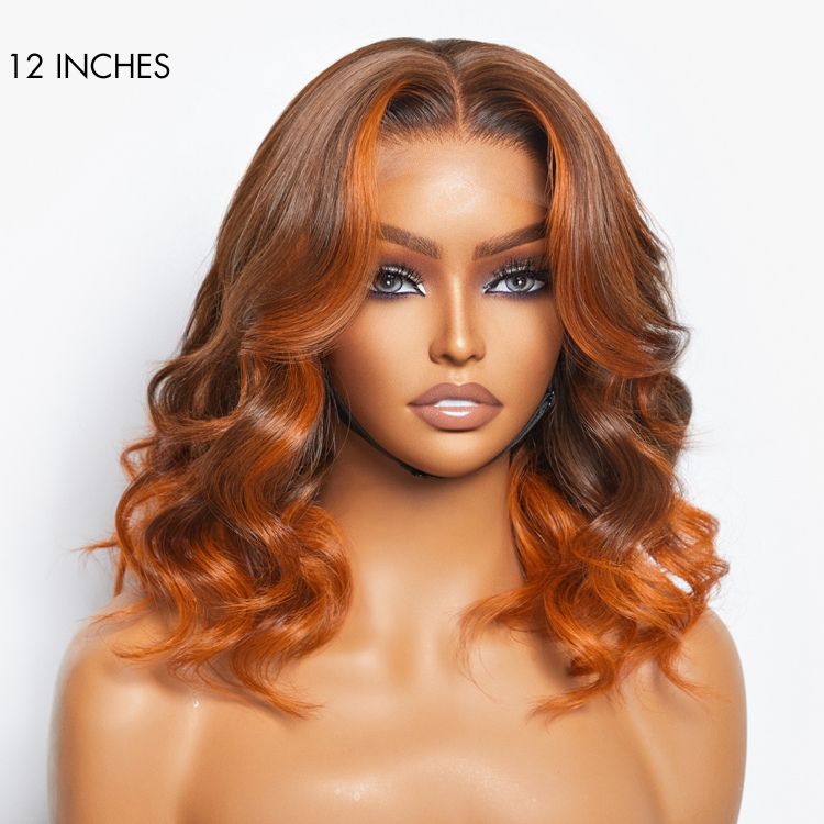 Ginger Highlight Ombre Loose Wave Glueless 5x5 Closure HD Lace Wig