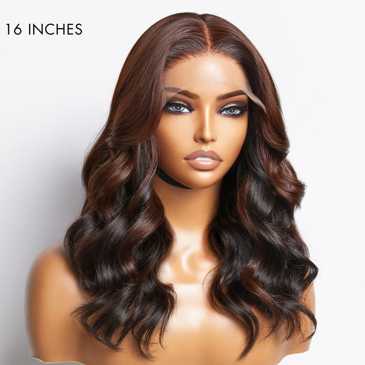 Peekaboo Bronze Brown Loose Body Wave Glueless 5x5 Closure HD Lace Wig