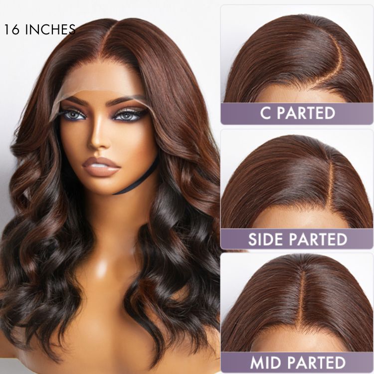 Peekaboo Bronze Brown Loose Body Wave Glueless 5x5 Closure HD Lace Wig