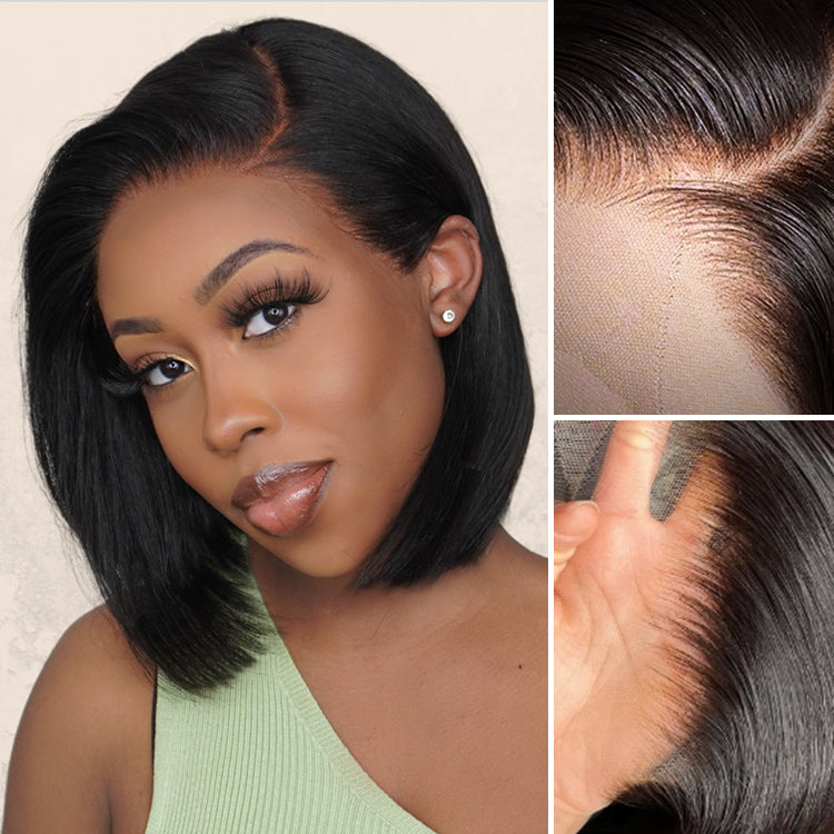 PreMax Wigs Super Natural Hairline Silky Blunt Cut Glueless 13x4 Frontal Lace HD Lace Bob Wig