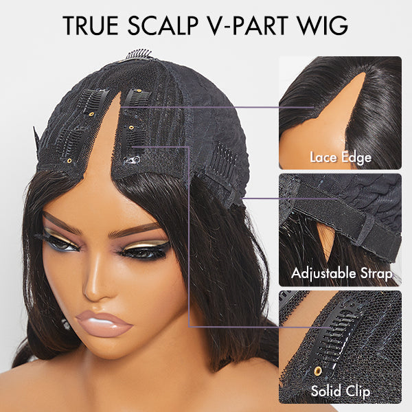 Newbie Only | Protective V Part Glueless Long Wig 100% Human Hair (Kinky Straight / Body Wave / Jerry Curly)