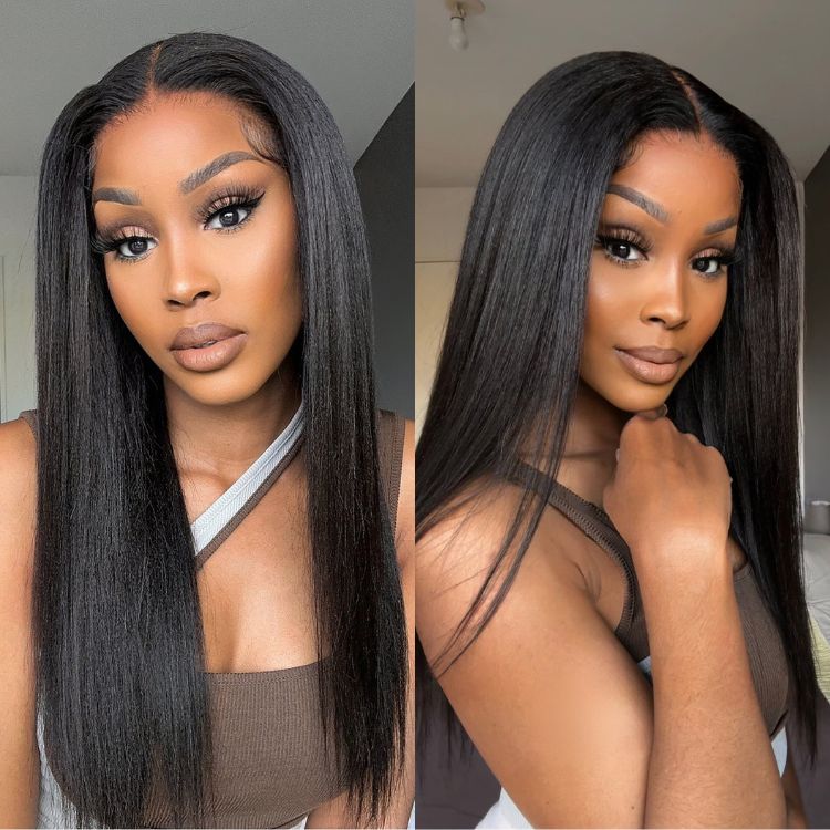 Yaki Straight 5x5 Closure HD Lace Glueless Long Wig 100% Human Hair | Large & Small Cap Size