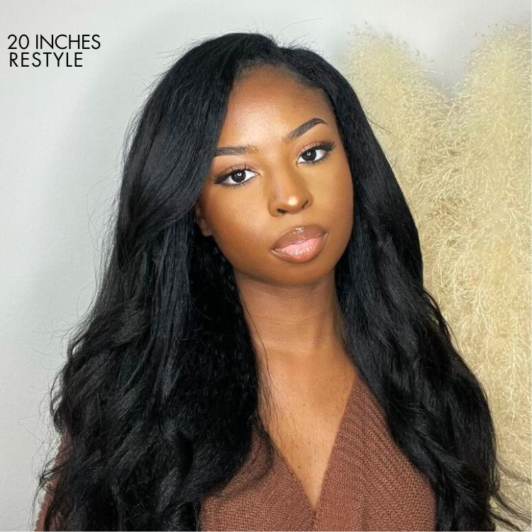 Yaki Straight 5x5 Closure HD Lace Glueless Long Wig 100% Human Hair | Large & Small Cap Size