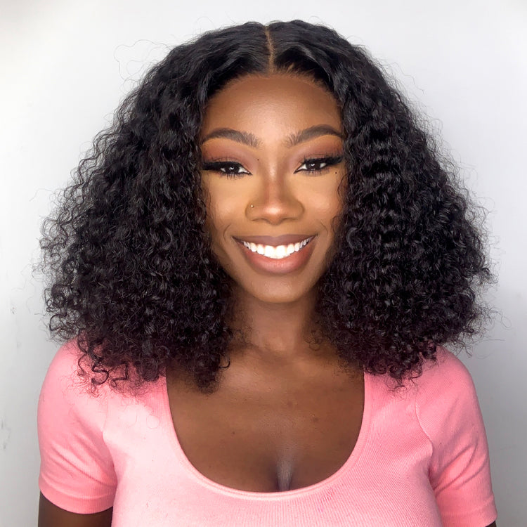 Kinky Curly Natural Black Glueless 5x5 Closure HD Lace Wig Ready to Go