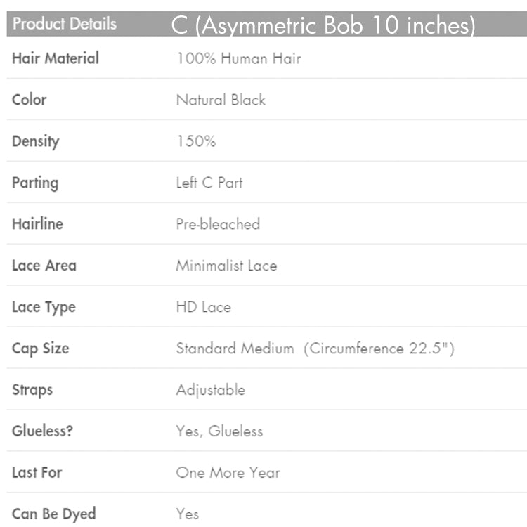 10-24 Inches 6 Styles Available