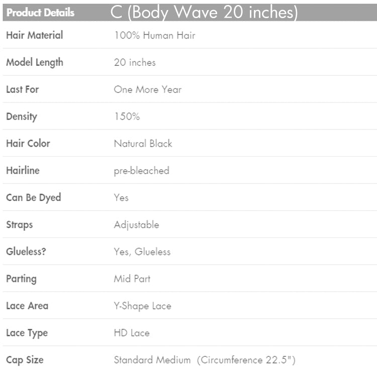 12-20 Inches 4 Styles Available