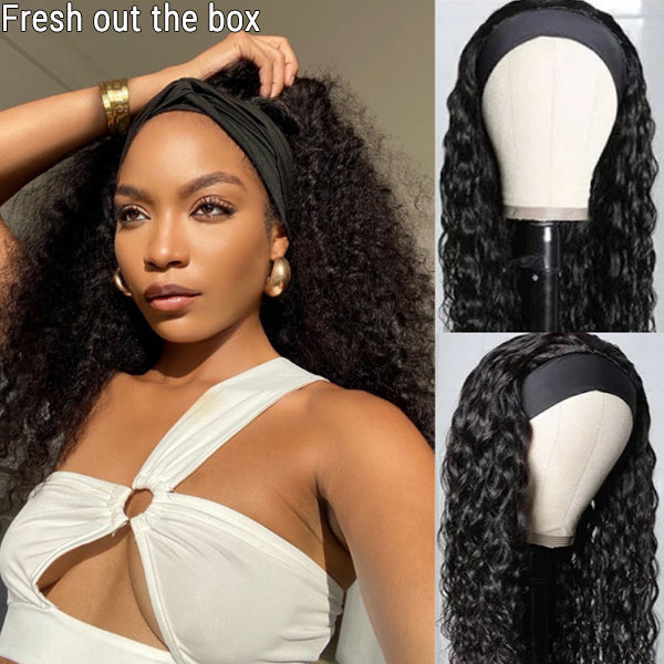 Newbie Only | Wet and Wavy | Throw On & Go Water Wave Glueless Long Headband Wig (Get Free Trendy Headbands)