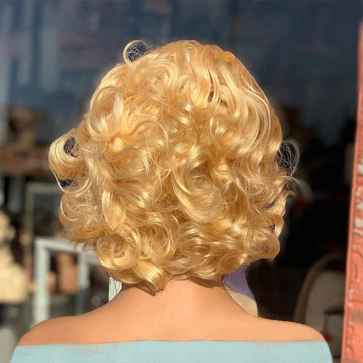 613 Blonde Short Wavy Pixie Cut Lace Wig 13x4 Lace Wigs Human Hair