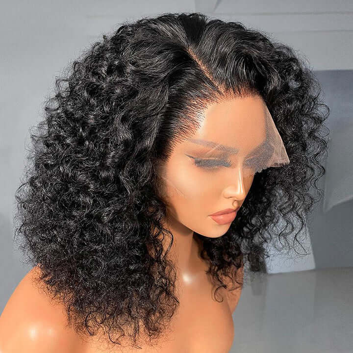 13x4 Curly Bob Lace Front Human Hair Wigs Short Curly Bob Wigs