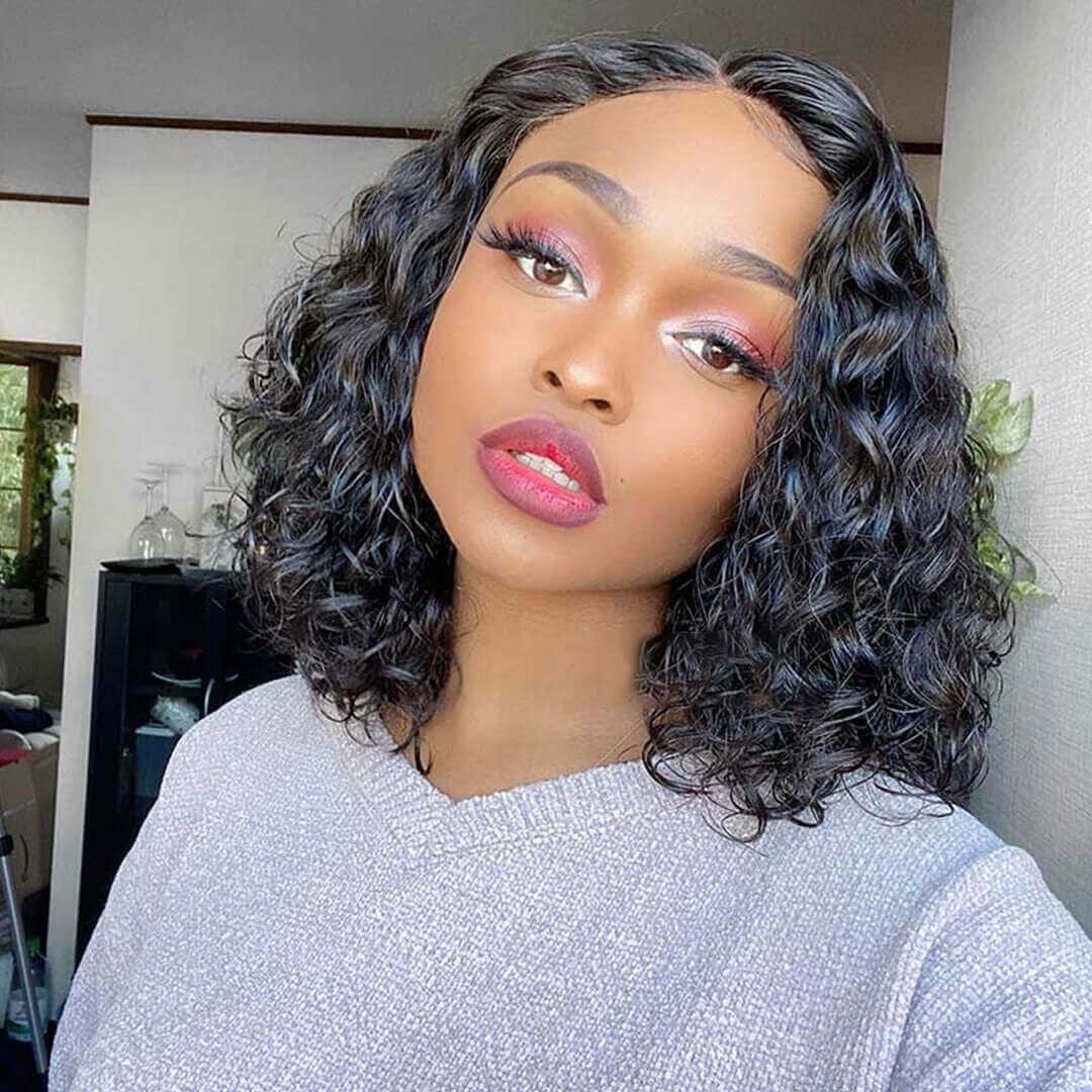 150% Density Celebrity Style Curly GLUELESS 13x4 Lace Frontal Wig Human Hair