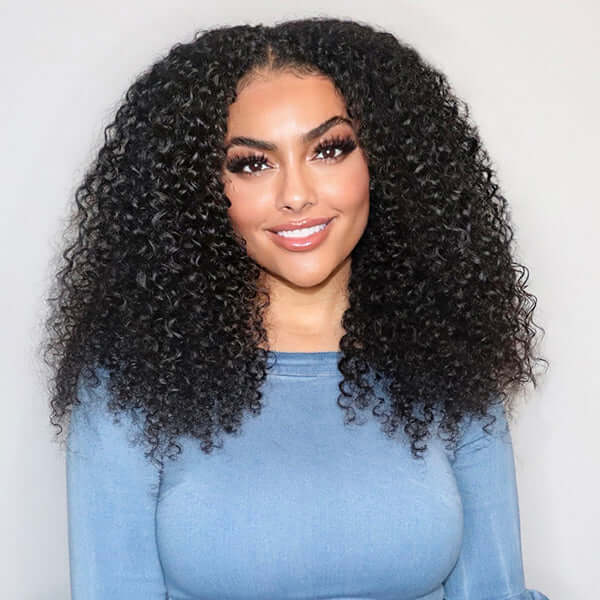 Beginner Friendly Human Hair Deep Curly V Part Wig Quick And Easy Install