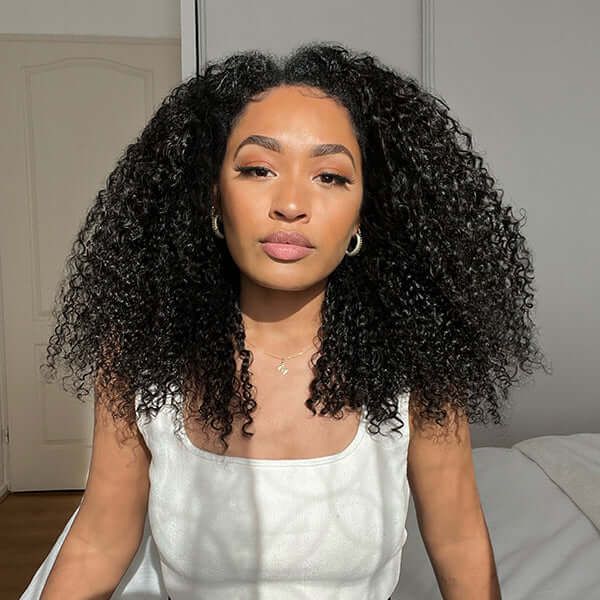 Beginner Friendly Human Hair Deep Curly V Part Wig Quick And Easy Install