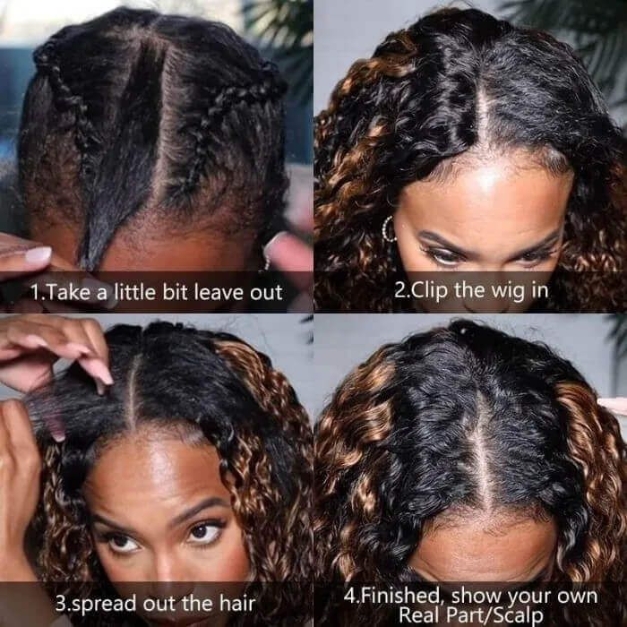 Beginner Friendly Human Hair Deep Curly V Part Wig Quick And Easy Install