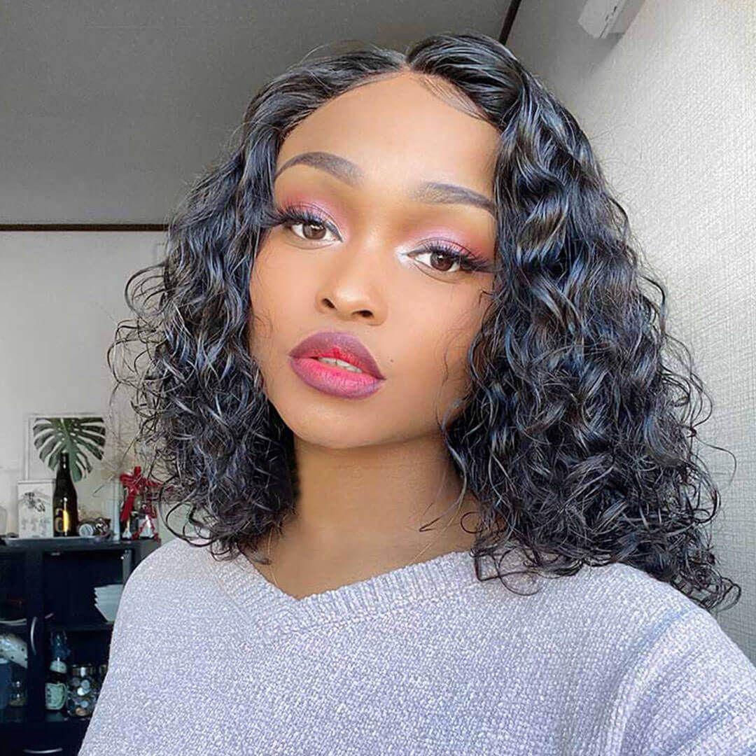 150% Density Celebrity Style Curly GLUELESS 13x4 Lace Frontal Wig Human Hair