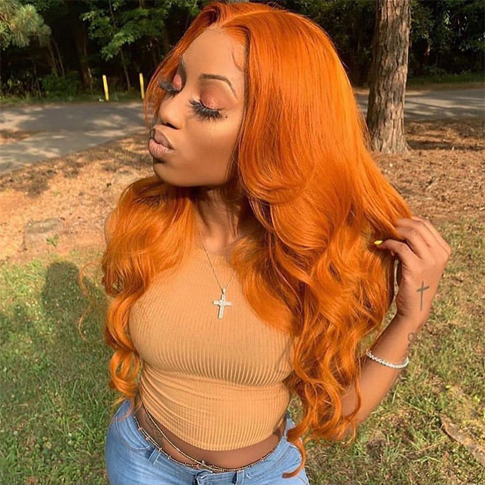 Orange Ginger 13X6 HD Lace Front Human Hair Wigs With Baby Hair Lace Wigs for Women
