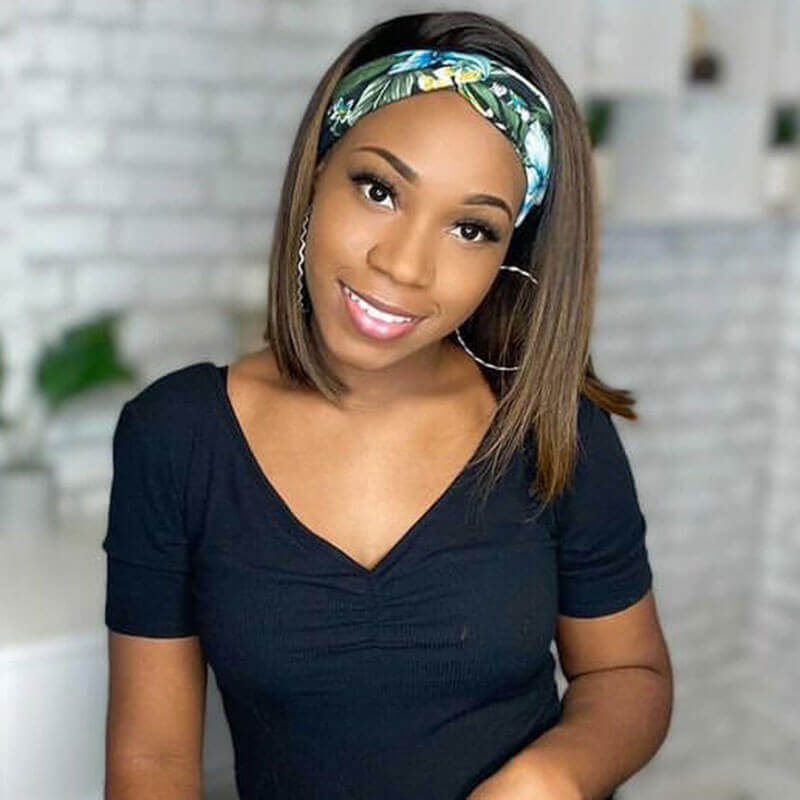 Easy Install Straight Human Hair Affordable Headband Wig 26p2# Color