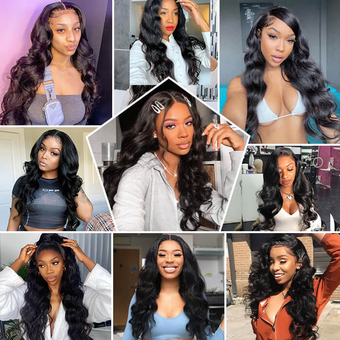 Body Wave HD Invisible 13*6 Lace Front Human Hair Wigs Pre Plucked Brazilian Virgin Hair