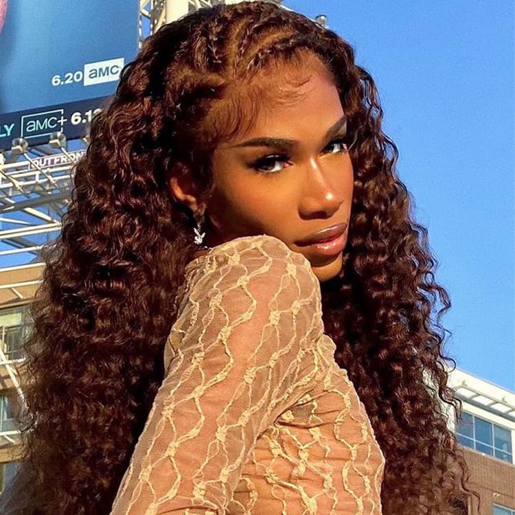 Chestnut Transparent 13x4 Lace Frontal Wig Honey Brown Wig Human Hair