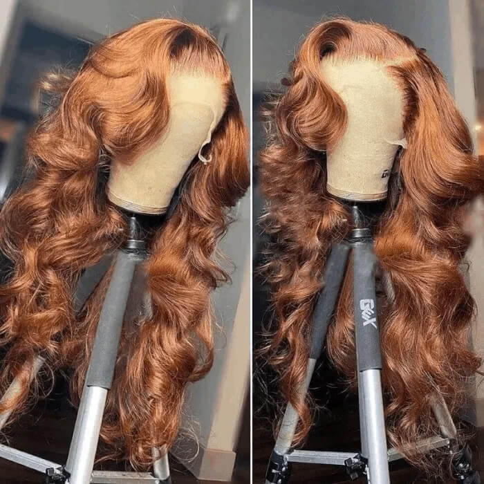 #30 Chestnut Brown Lace Front Wigs Body Wave Human Hair Fall Color Wigs For Women