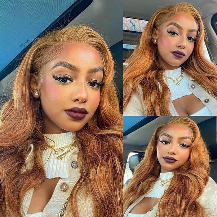 #30 Chestnut Brown Lace Front Wigs Body Wave Human Hair Fall Color Wigs For Women