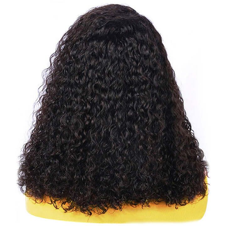 5x5 Deep Parting Bob Cut Water Wave Human Hair Lace Closure Wigs