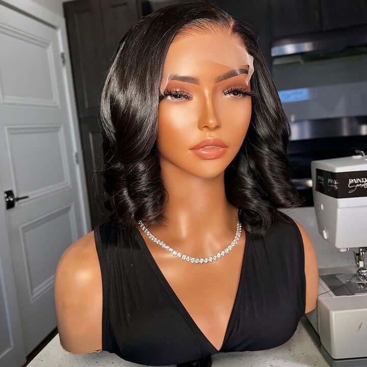 4x4 Lace Bob Cut Lace Closure Wig Skin Melted Human Hair Wigs