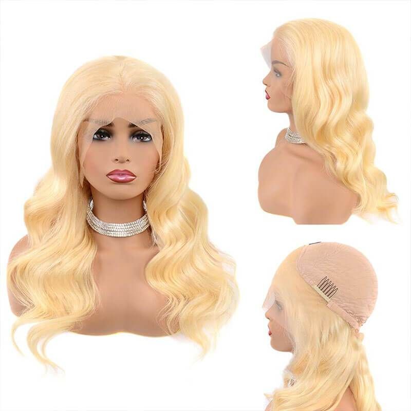 Body Wave 613 Honey Blonde 13X4 Lace Front Virgin Human Hair Wigs
