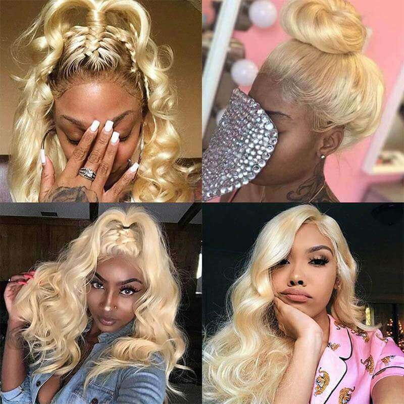 Body Wave 613 Honey Blonde 13X4 Lace Front Virgin Human Hair Wigs
