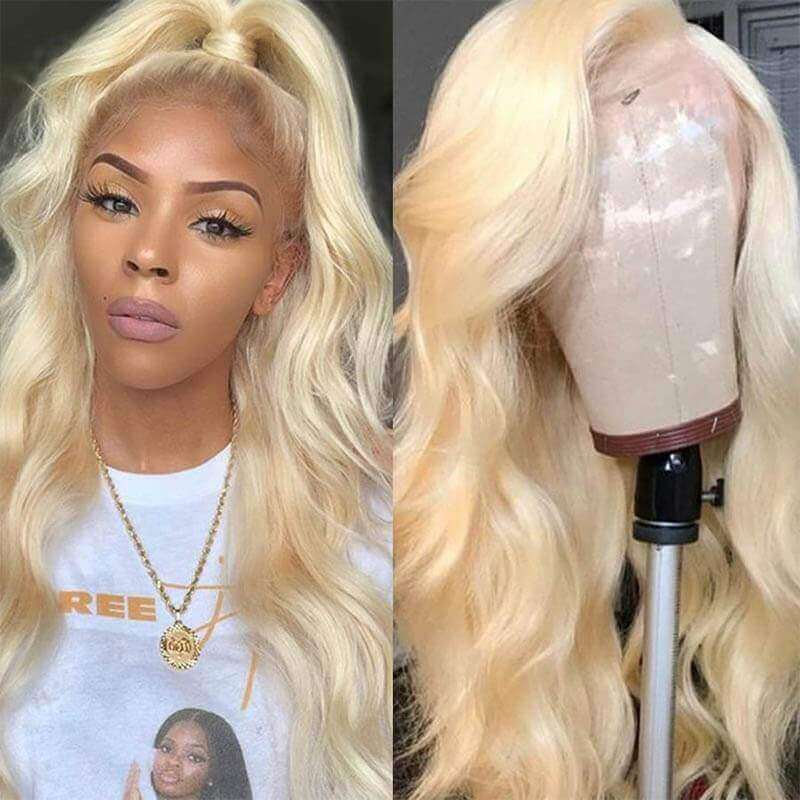 Body Wave 613 Honey Blonde 13X4 Lace Front Virgin Human Hair Wigs
