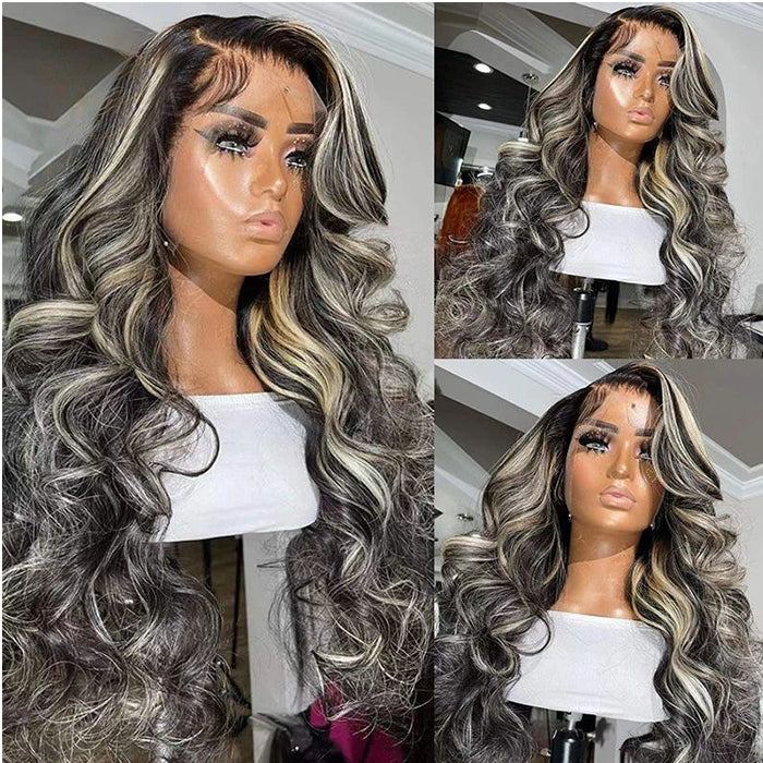 Straight Hair 1b/613 Highlight Lace Front Wigs 13*4/5*5 HD Lace Human Hair Wigs