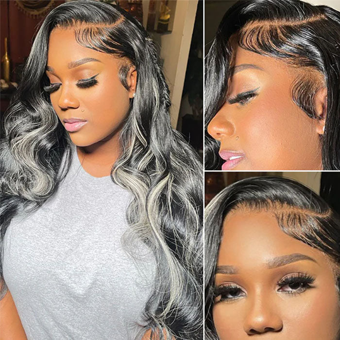 Straight Hair 1b/613 Highlight Lace Front Wigs 13*4/5*5 HD Lace Human Hair Wigs