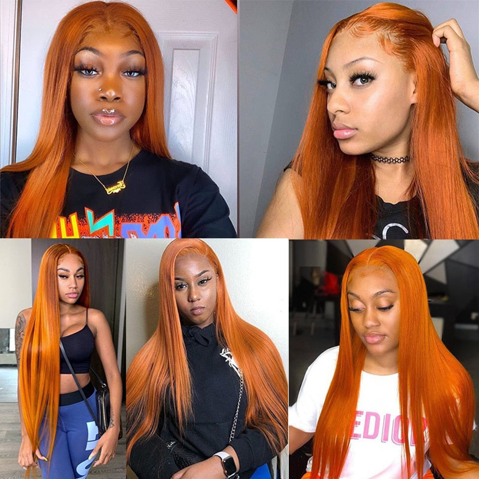 Glueless 13X6 Lace Wig 180% Density #350 Color Human Hair
