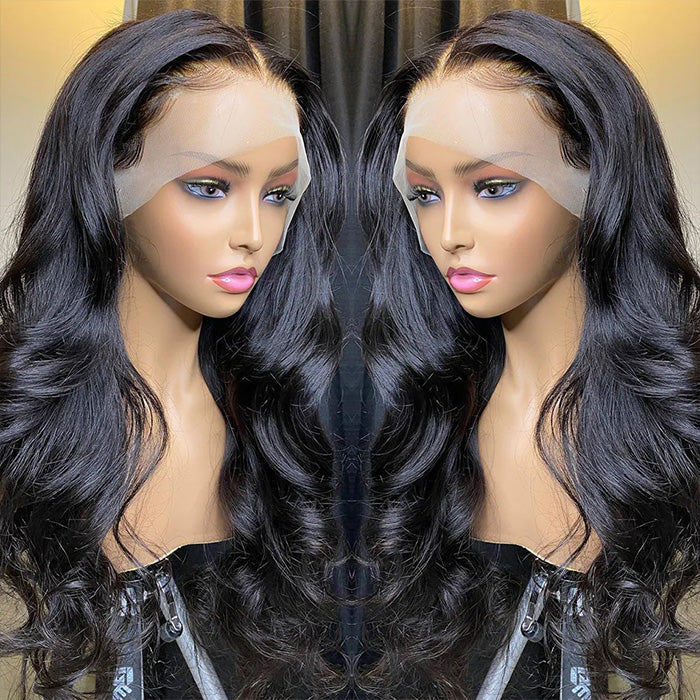 13X4 T Part Lace Front Wig Straight & Body Wave Pre Plucked Brazilian Virgin Human Hair Wigs