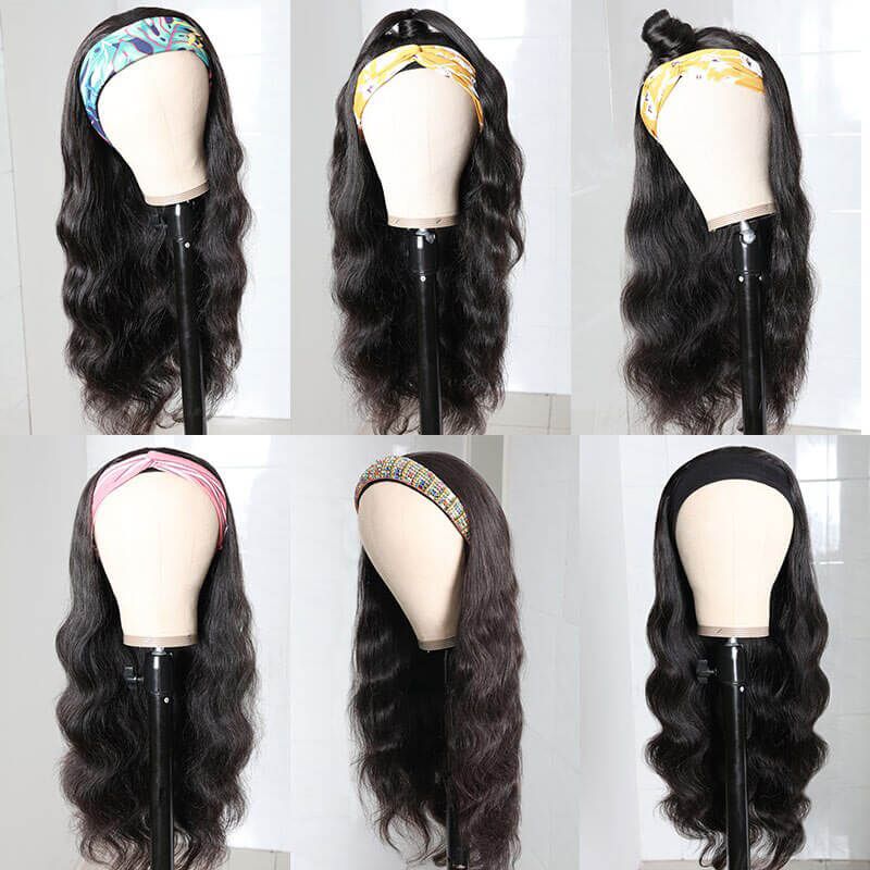 Body Wave Easy Install Put On & Go Headband Wig 150% Density Human Hair