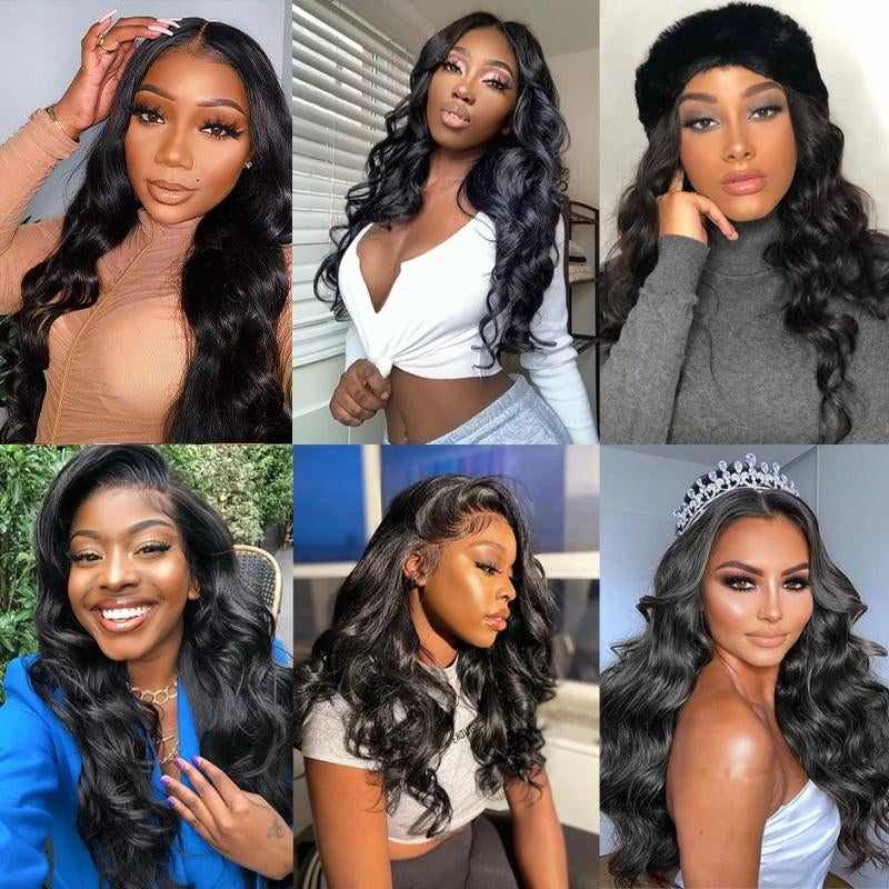 Body Wave 13x6 Swiss Lace Front Wig Pre Bleached 180% Density Human Hair