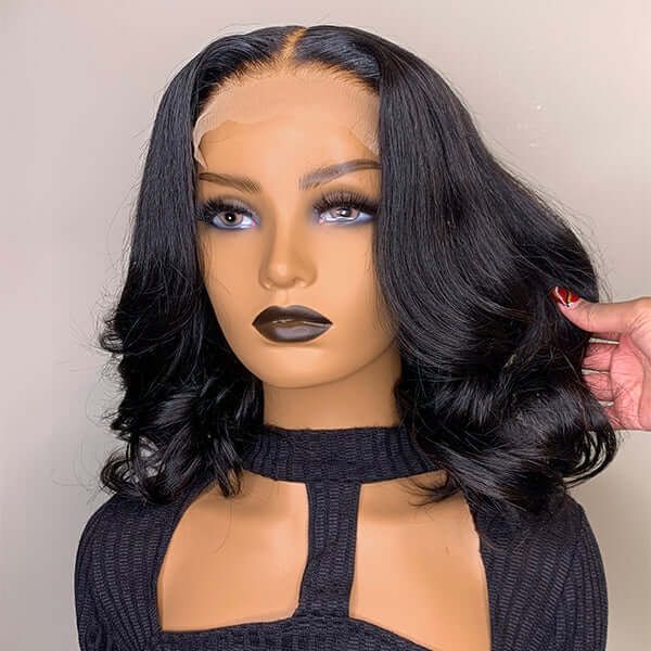 Bob Human Hair 5x5 Lace Glueless Loose Wave Lace Wig