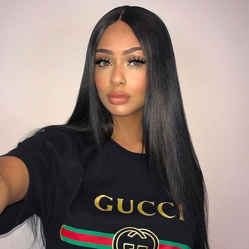 100% Virgin Hair Invisible Lace HD Film Lace Closure Wig 5x5 150% Density