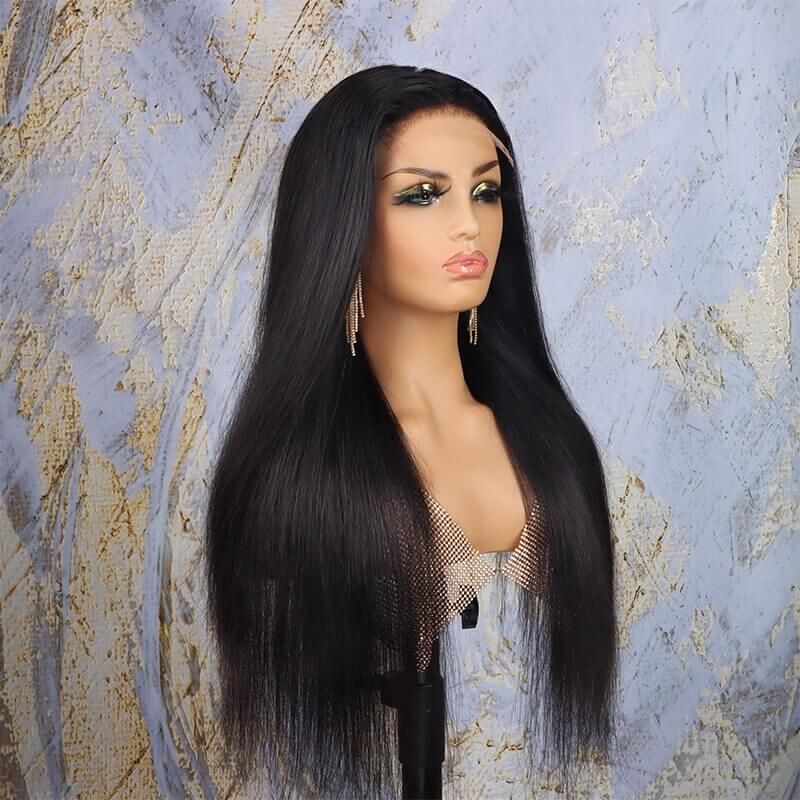 100% Virgin Hair Invisible Lace HD Film Lace Closure Wig 5x5 150% Density