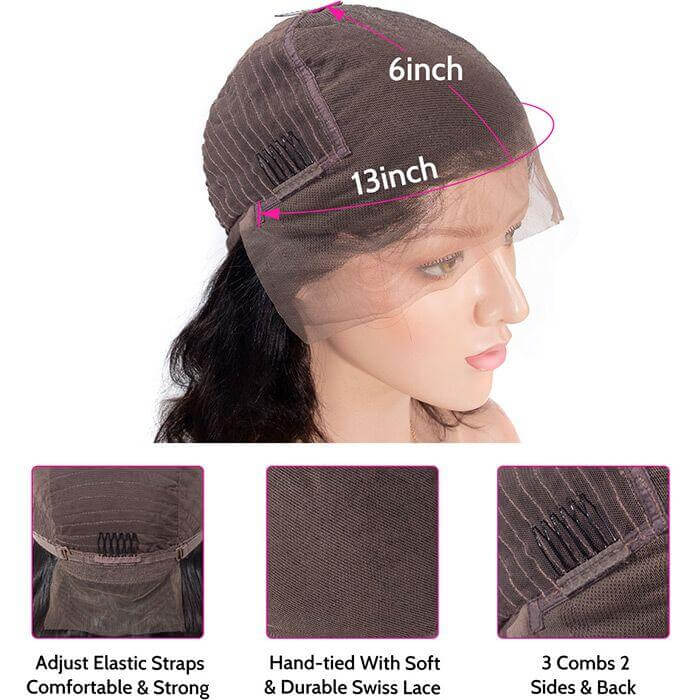 13x6 HD Lace Front Wig Human Hair Wigs 99J Red Burgundy Pre-Plucked Remy Human Hair Deep Part Wigs