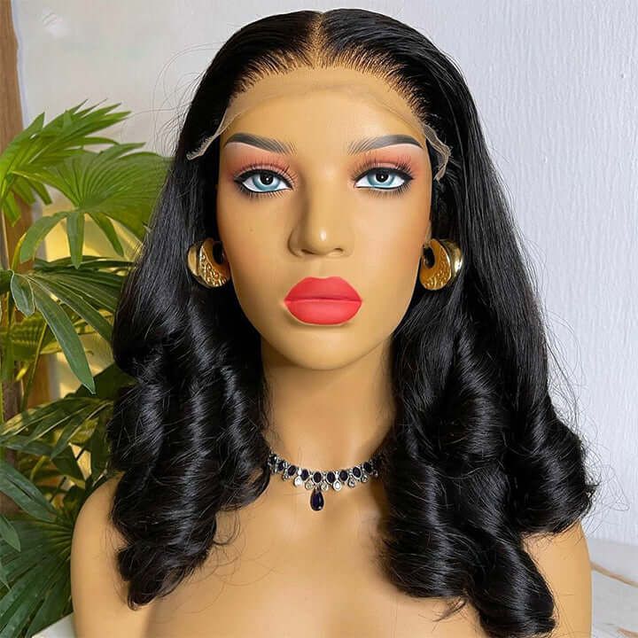 Bouncy Funmi Curly Romance Wave 5x5 Lace Closure Wig Human Hair Wigs