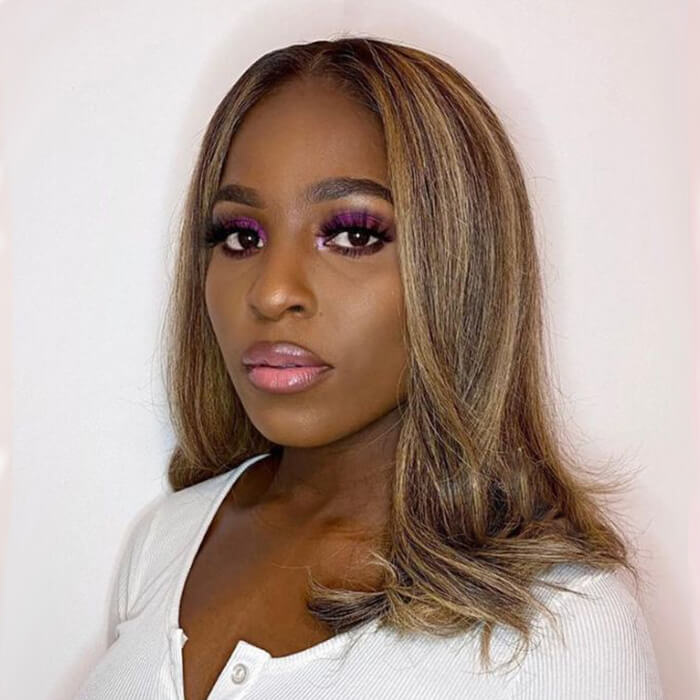 Malaysian Virgin Hair Ombre Highlight Lace Front Wig Human Hair