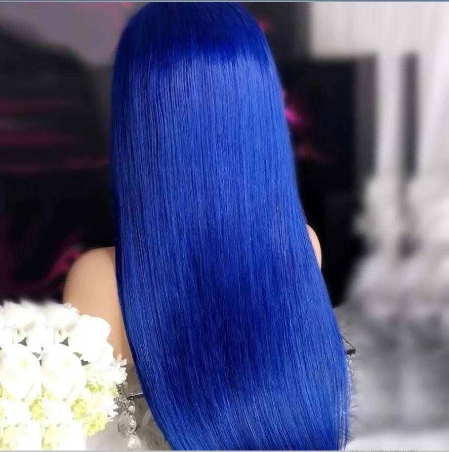 Shinning Blue Body Wave Wig HD  Lace Front Wig Human Hair