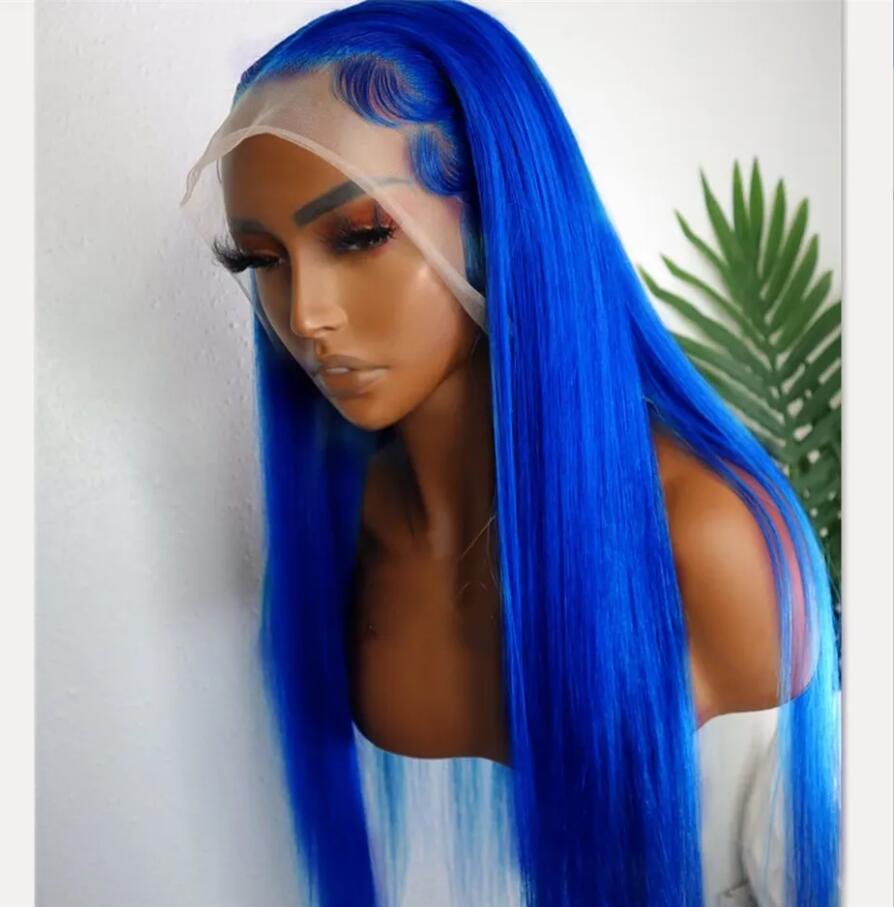 Shinning Blue Body Wave Wig HD  Lace Front Wig Human Hair