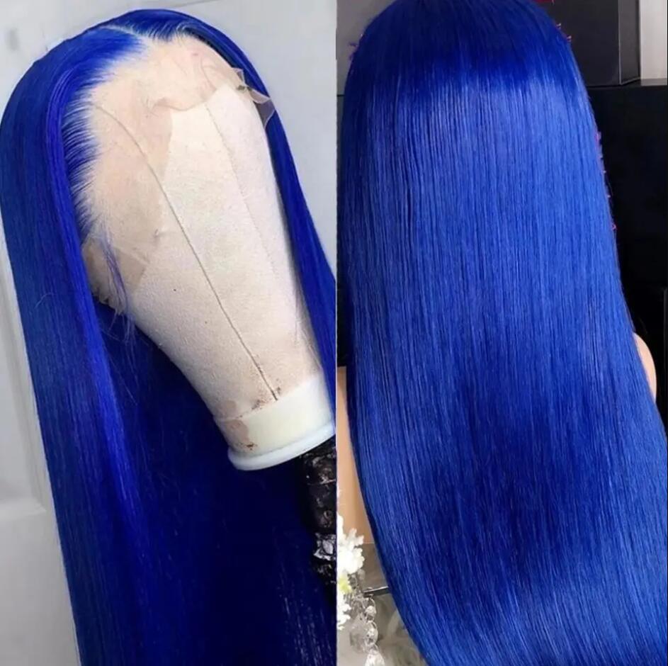 Shinning Blue Body Wave Wig HD  Lace Front Wig Human Hair