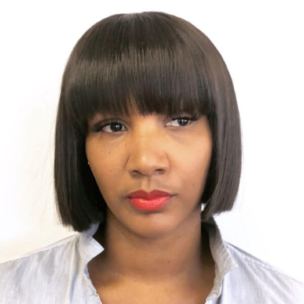 Blunt Bob with Bangs Jet Black Human Hair 13x4 Lace Wig
