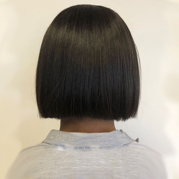Blunt Bob with Bangs Jet Black Human Hair 13x4 Lace Wig