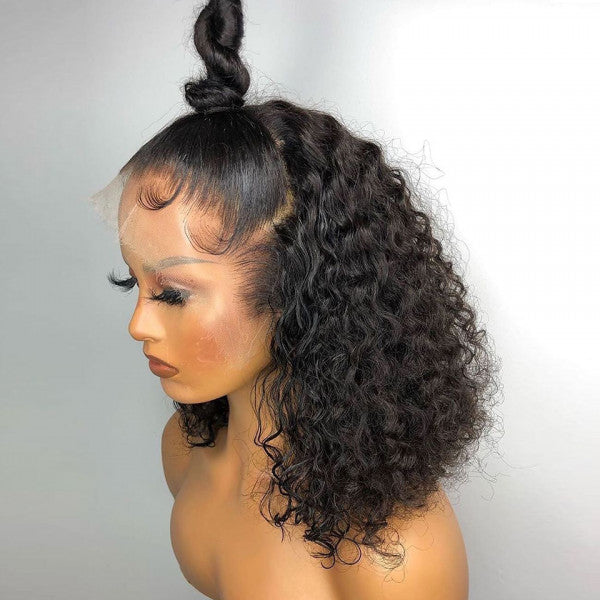 Short Wigs Straight/Curly/Deep Wave Bob Lace Wigs Quality Human Hair Wigs