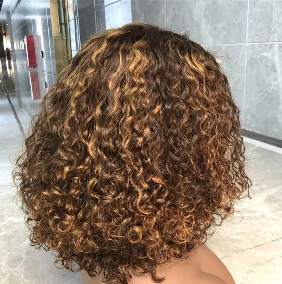 Hot Amazing Virgin HumanHair Wigs Brazilian Lace Curly Wigs